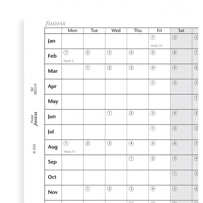 Filofax Horizontalni Kalendar 2019 Planovaci Aj Kapesni Znackova Pera