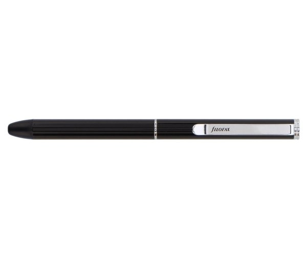 Filofax Clipbook Black, gumovací kuličkové pero