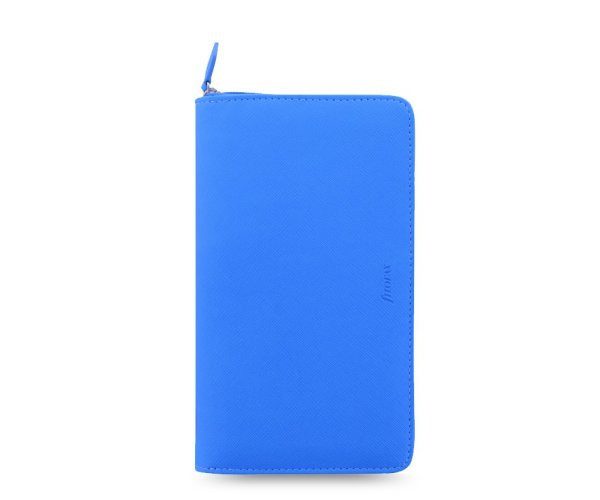 Diář Filofax Saffiano Fluoro ZIP Compact modrý