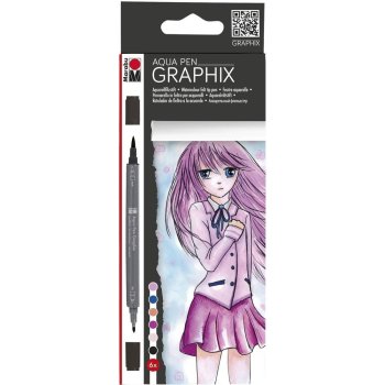 Marabu Graphix Aqua Pen Ma Ke Manga, fixy 6 kusů