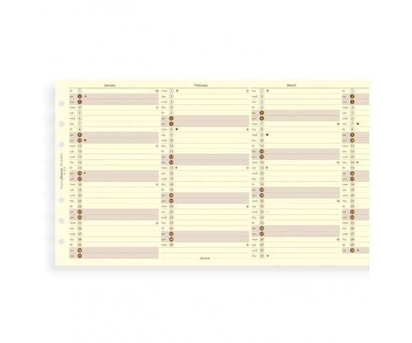 Filofax vertikální krémový kalendář 2020 plánovací AJ - Osobní