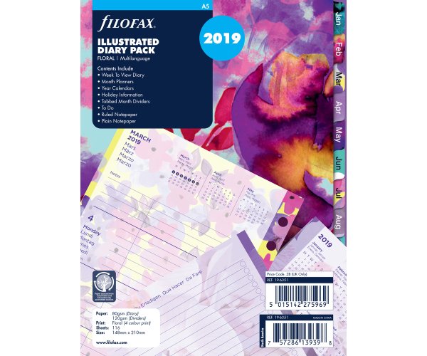 Filofax kompletní náplň A5 - Floral edice 2020