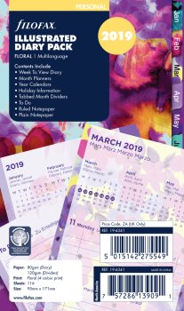 Filofax kompletní náplň Osobní - Floral edice 2020