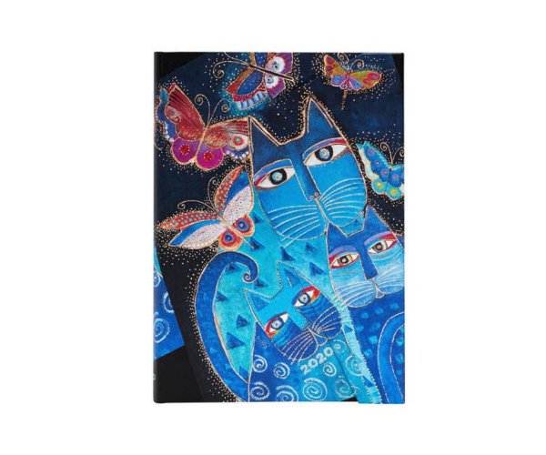 Paperblanks diář Blue Cats & Butterflies Midi 2020