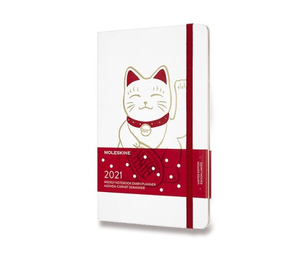 Diář Moleskine A5 Maneki Neko 2021 tvrdé desky týdenní 