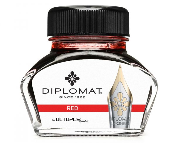 Diplomat Octopus Red lahvičkový inkoust červený