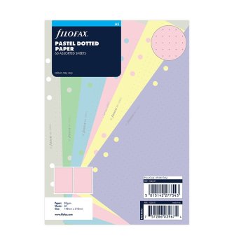 Filofax A5 tečkované papíry pastelové, 60 listů