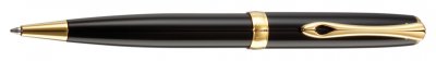 Diplomat Excellence A2 Black Lacquer Gold, kuličkové pero