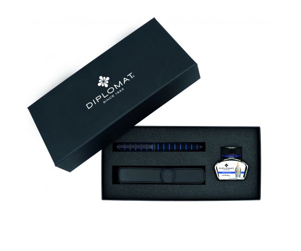 Diplomat Aero Elox Ring Black/Blue, dárková sada