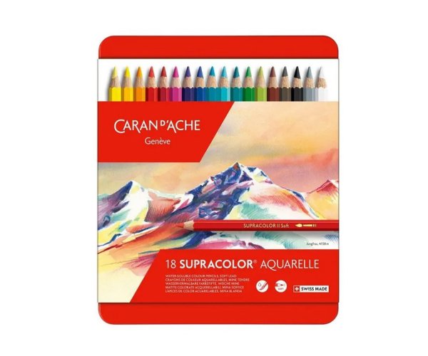 Caran dAche Supracolor akvarelové pastelky šestihranné 18 ks 