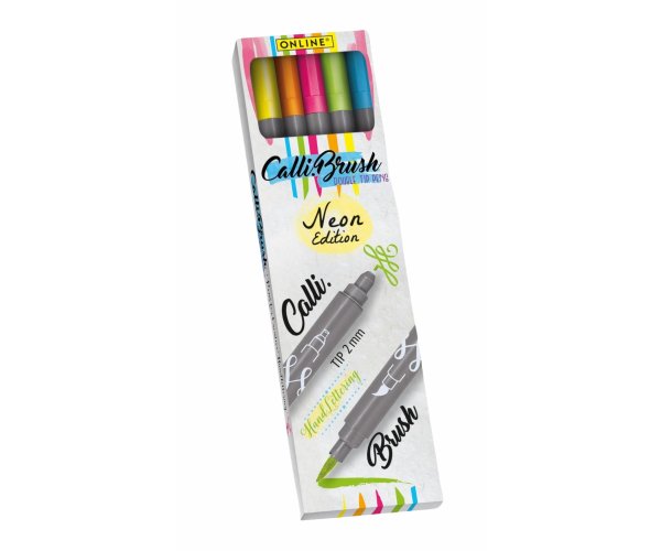 Online Calli.Brush Neon kaligrafické fixy 5 ks