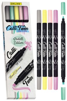 Online Calli.Twin Pastel kaligrafické fixy 5 ks