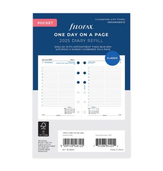 Filofax kalendář kapesní 2025 AJ den/1 strana
