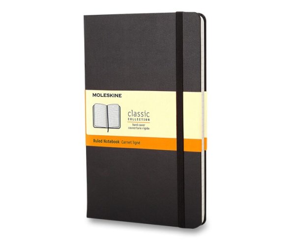 Zápisník Moleskine A5 linkovaný černý tvrdé desky