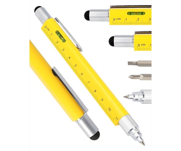 Online Tool Pen 6 v 1 Yellow multifunkční pero