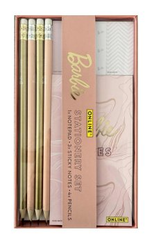 Online Barbie Stationery Set se zápisníkem a tužkami