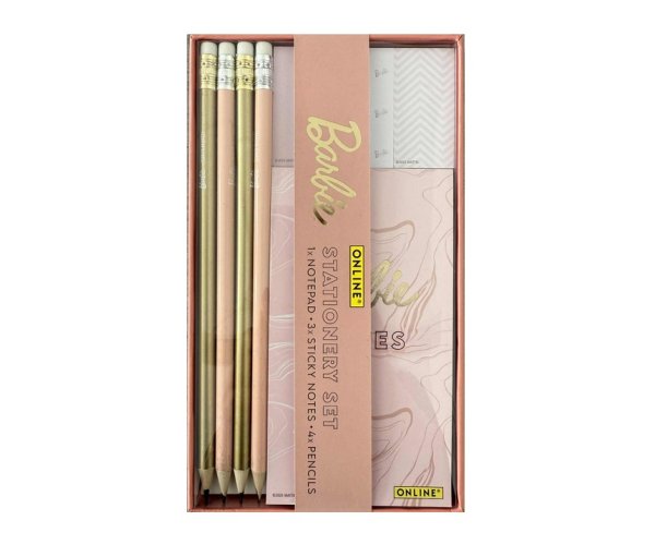 Online Barbie Stationery Set se zápisníkem a tužkami