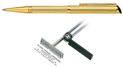 Heri Diagonal Gold, kuličkové pero s razítkem