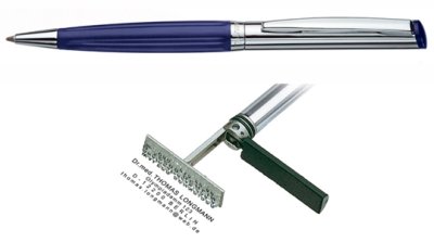 Heri Diagonal Wave Blue, kuličkové pero s razítkem