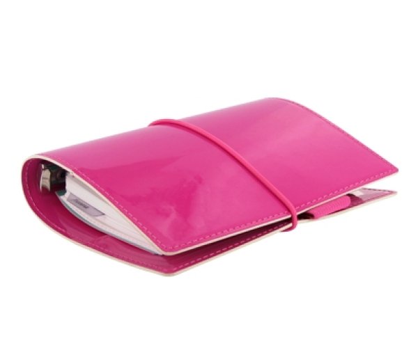 Diář Filofax Domino Patent kapesní růžový