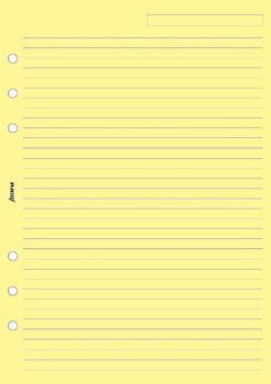 Filofax A5 linkovaný papír, žlutý, 25 listů