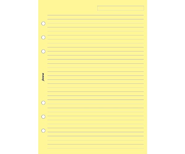 Filofax A5 linkovaný papír, žlutý, 25 listů