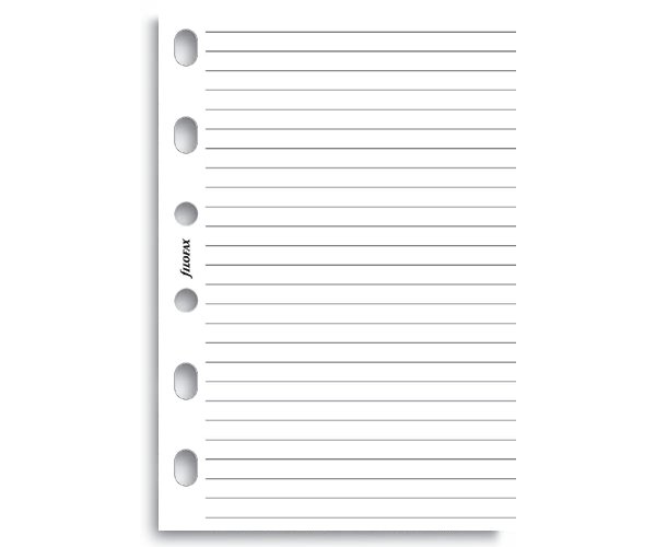 Filofax papír linkovaný bílý, 25 listů - kapesní