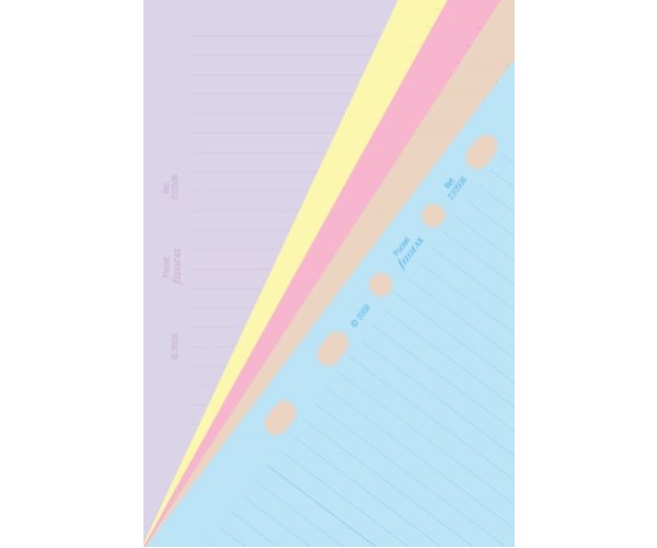 Filofax papíry linkované barevné, 30 listů - kapesní