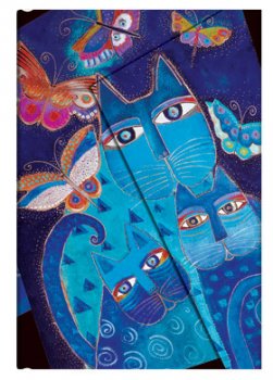 Paperblanks zápisník Blue Cats and Butterflies Midi