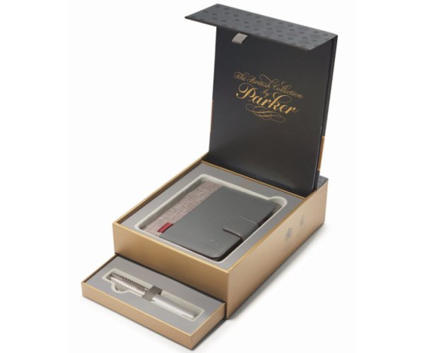 Parker Royal Sonnet Metal & Pearl CT, sada plnicího pera a zápisníku